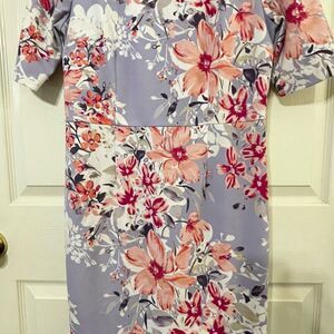 Chetta B Floral Dress in Lavender and Pink
